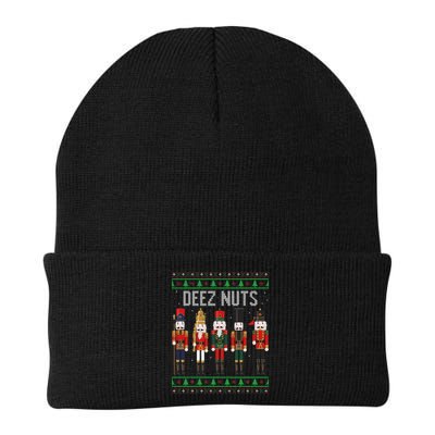 Deez Nuts Nutcracker Funny Ugly Christmas Sweater Meme Gift Knit Cap Winter Beanie