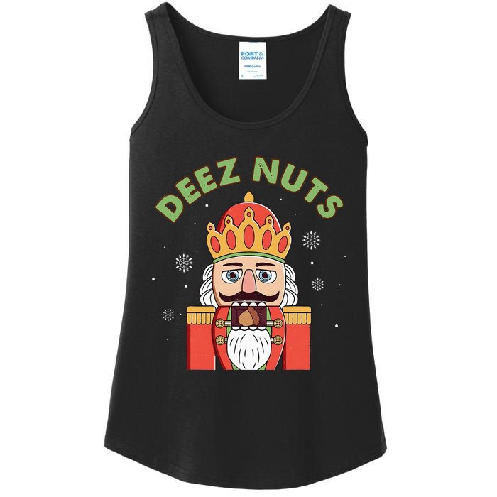 Deez Nuts Nutcracker Nut Funny Christmas Pjs Ladies Essential Tank