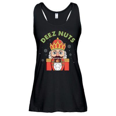 Deez Nuts Nutcracker Nut Funny Christmas Pjs Ladies Essential Flowy Tank