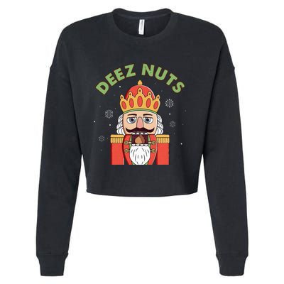 Deez Nuts Nutcracker Nut Funny Christmas Pjs Cropped Pullover Crew