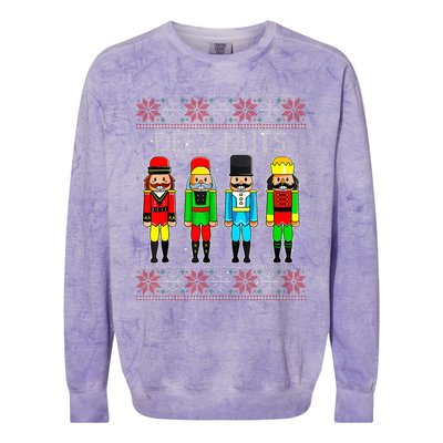 Deez Nuts Nutcracker Ugly Christmas Sweate Xmas Colorblast Crewneck Sweatshirt