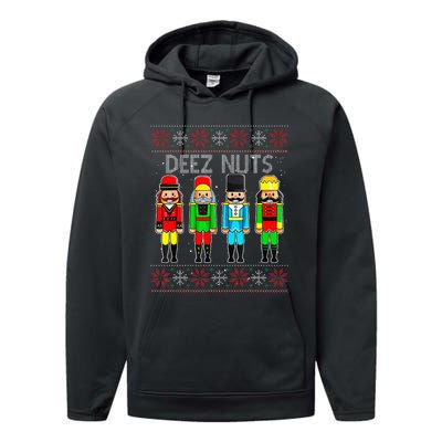 Deez Nuts Nutcracker Ugly Christmas Sweate Xmas Performance Fleece Hoodie