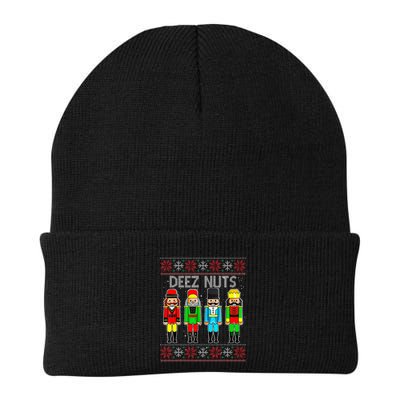 Deez Nuts Nutcracker Ugly Christmas Sweate Xmas Knit Cap Winter Beanie