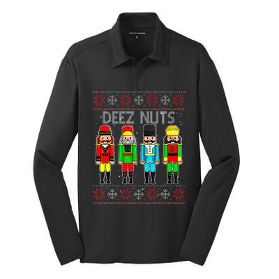 Deez Nuts Nutcracker Ugly Christmas Sweate Xmas Silk Touch Performance Long Sleeve Polo