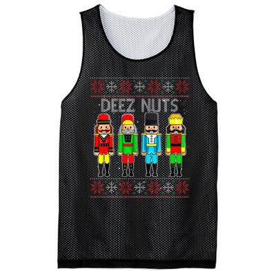 Deez Nuts Nutcracker Ugly Christmas Sweate Xmas Mesh Reversible Basketball Jersey Tank