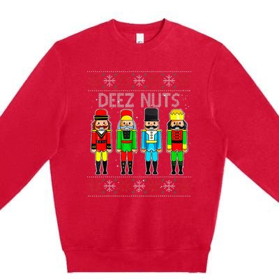 Deez Nuts Nutcracker Ugly Christmas Sweate Xmas Premium Crewneck Sweatshirt