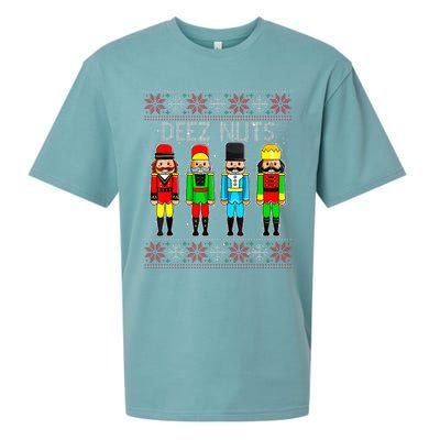 Deez Nuts Nutcracker Ugly Christmas Sweate Xmas Sueded Cloud Jersey T-Shirt