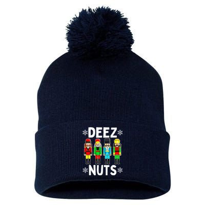 Deez Nuts Nutcracker Funny Xmas Ugly Christmas Pom Pom 12in Knit Beanie