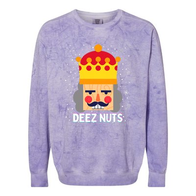 Deez Nuts Nutcracker Funny Ugly Christmas Meme Gifts Colorblast Crewneck Sweatshirt