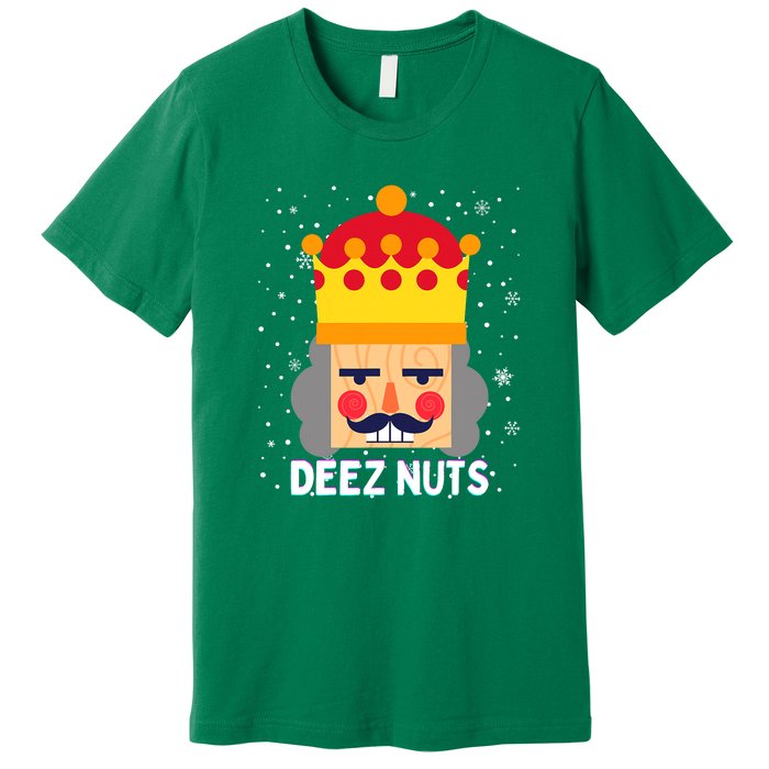 Deez Nuts Nutcracker Funny Ugly Christmas Meme Gifts Premium T-Shirt