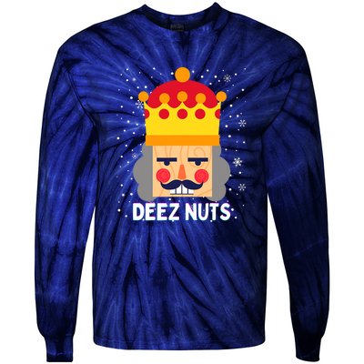 Deez Nuts Nutcracker Funny Ugly Christmas Meme Gifts Tie-Dye Long Sleeve Shirt