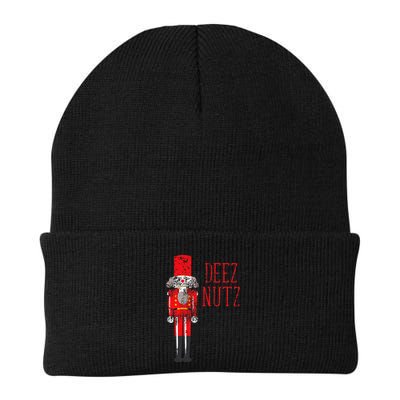 Deez Nutz Nutcracker Distressed Naughty Christmas Knit Cap Winter Beanie