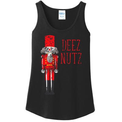 Deez Nutz Nutcracker Distressed Naughty Christmas Ladies Essential Tank