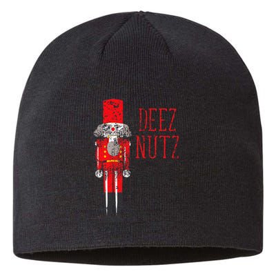 Deez Nutz Nutcracker Distressed Naughty Christmas Sustainable Beanie