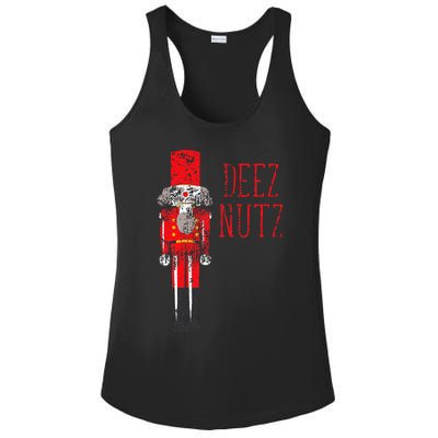 Deez Nutz Nutcracker Distressed Naughty Christmas Ladies PosiCharge Competitor Racerback Tank