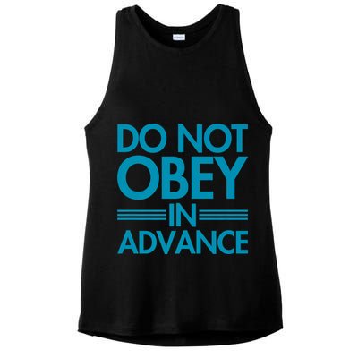 Do Not Obey In Advance Teal Premium Ladies PosiCharge Tri-Blend Wicking Tank