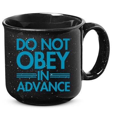 Do Not Obey In Advance Teal Premium 15oz Campfire Ceramic Mug