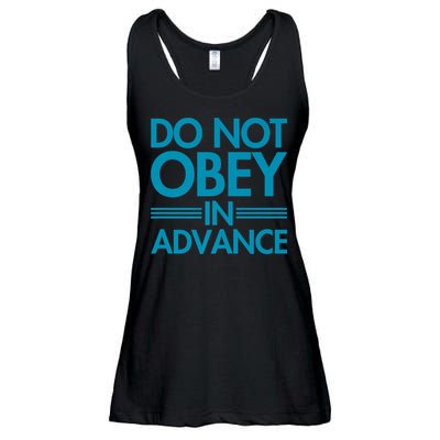 Do Not Obey In Advance Teal Premium Ladies Essential Flowy Tank