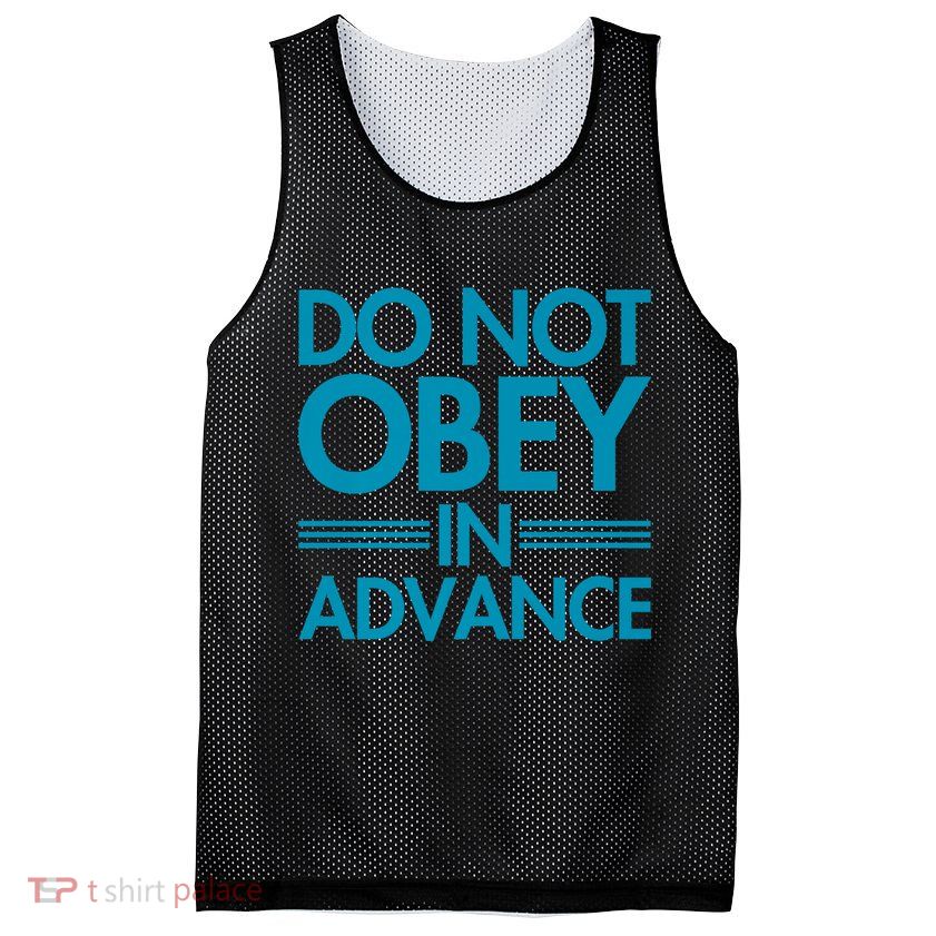 Do Not Obey In Advance Teal Premium Mesh Reversible Basketball Jersey Tank