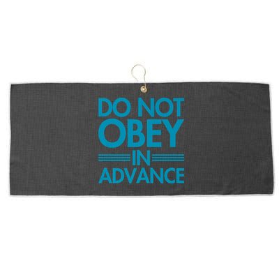 Do Not Obey In Advance Teal Premium Large Microfiber Waffle Golf Towel