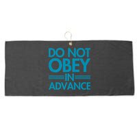 Do Not Obey In Advance Teal Premium Large Microfiber Waffle Golf Towel