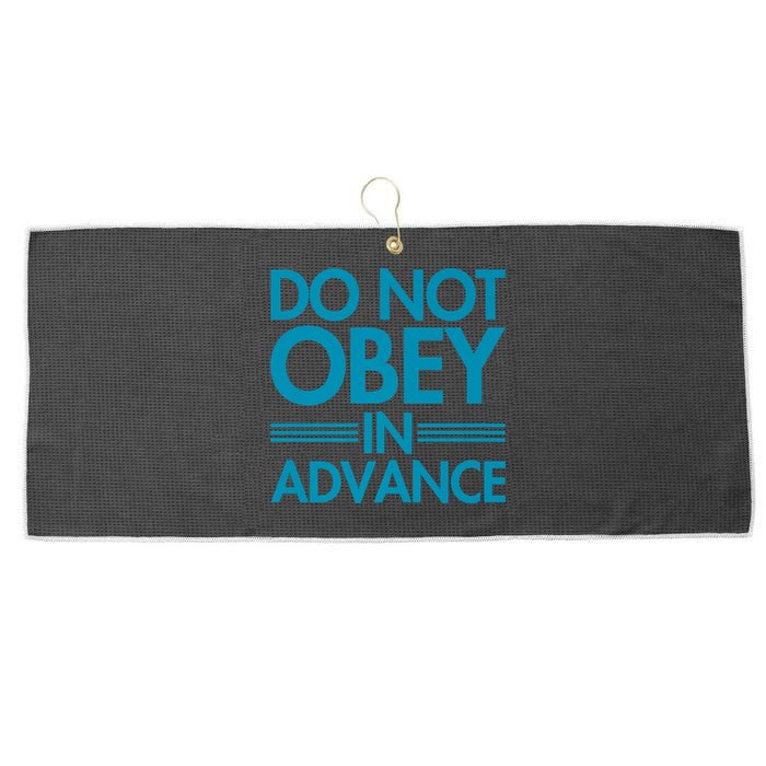Do Not Obey In Advance Teal Premium Large Microfiber Waffle Golf Towel