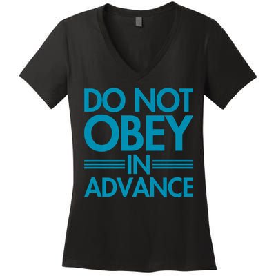 Do Not Obey In Advance Teal Premium Women's V-Neck T-Shirt
