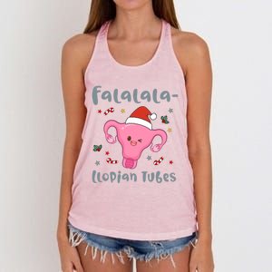 Doctor Nurse Obstetrics Christmas Falalalallopian Tubes Gift Women's Knotted Racerback Tank