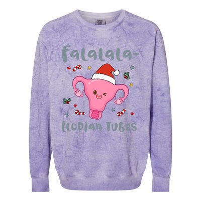 Doctor Nurse Obstetrics Christmas Falalalallopian Tubes Colorblast Crewneck Sweatshirt