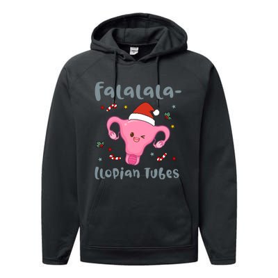 Doctor Nurse Obstetrics Christmas Falalalallopian Tubes Performance Fleece Hoodie