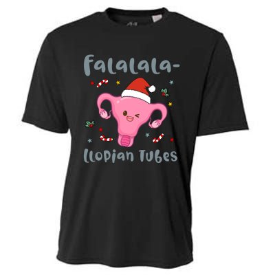 Doctor Nurse Obstetrics Christmas Falalalallopian Tubes Cooling Performance Crew T-Shirt