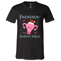 Doctor Nurse Obstetrics Christmas Falalalallopian Tubes V-Neck T-Shirt