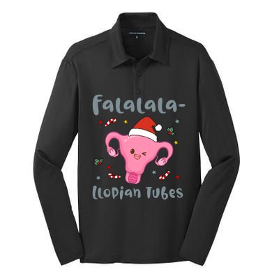 Doctor Nurse Obstetrics Christmas Falalalallopian Tubes Silk Touch Performance Long Sleeve Polo