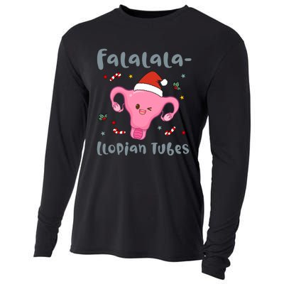 Doctor Nurse Obstetrics Christmas Falalalallopian Tubes Cooling Performance Long Sleeve Crew