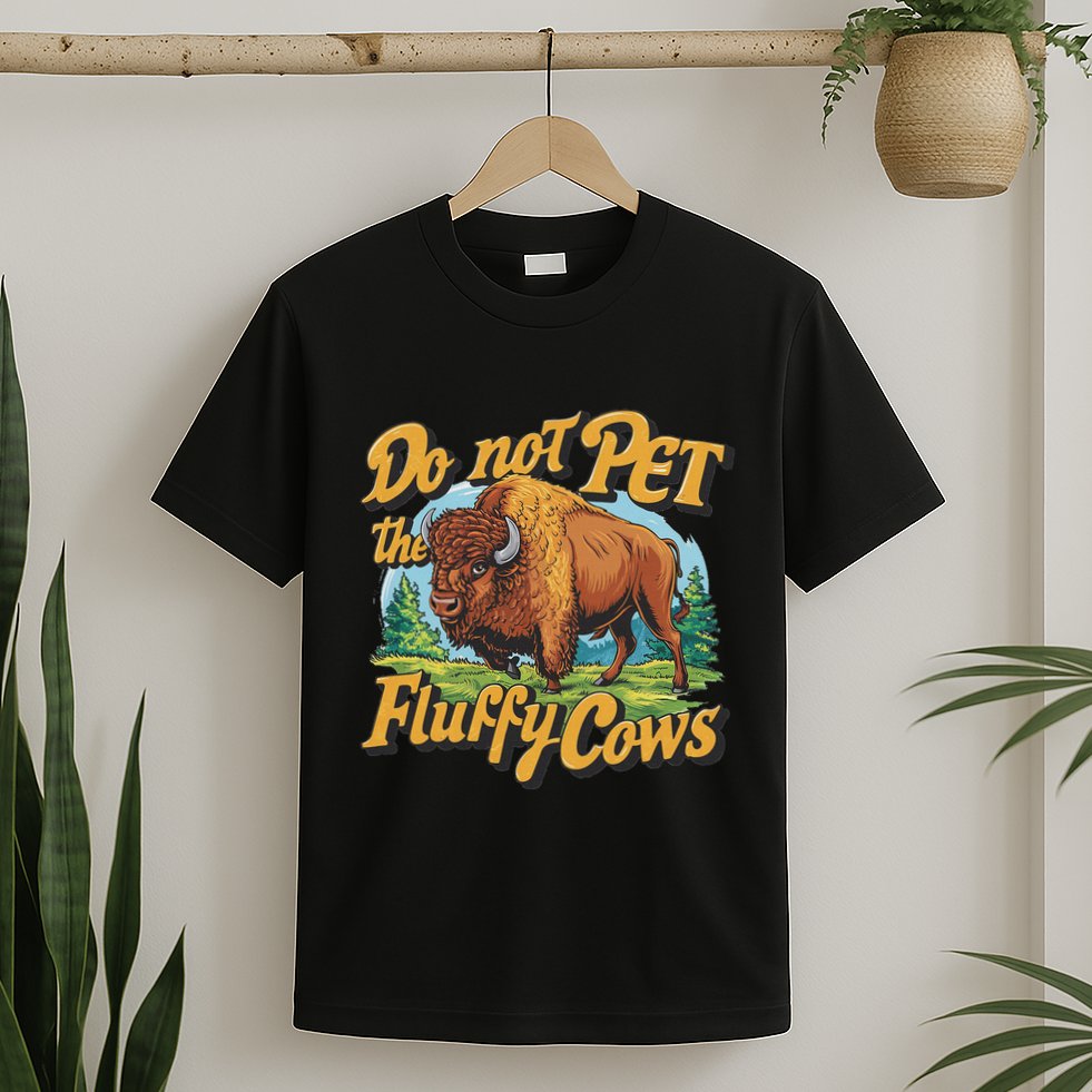 Do Not Pet The Fluffy Cows Bison Yellowstone National Park T-Shirt