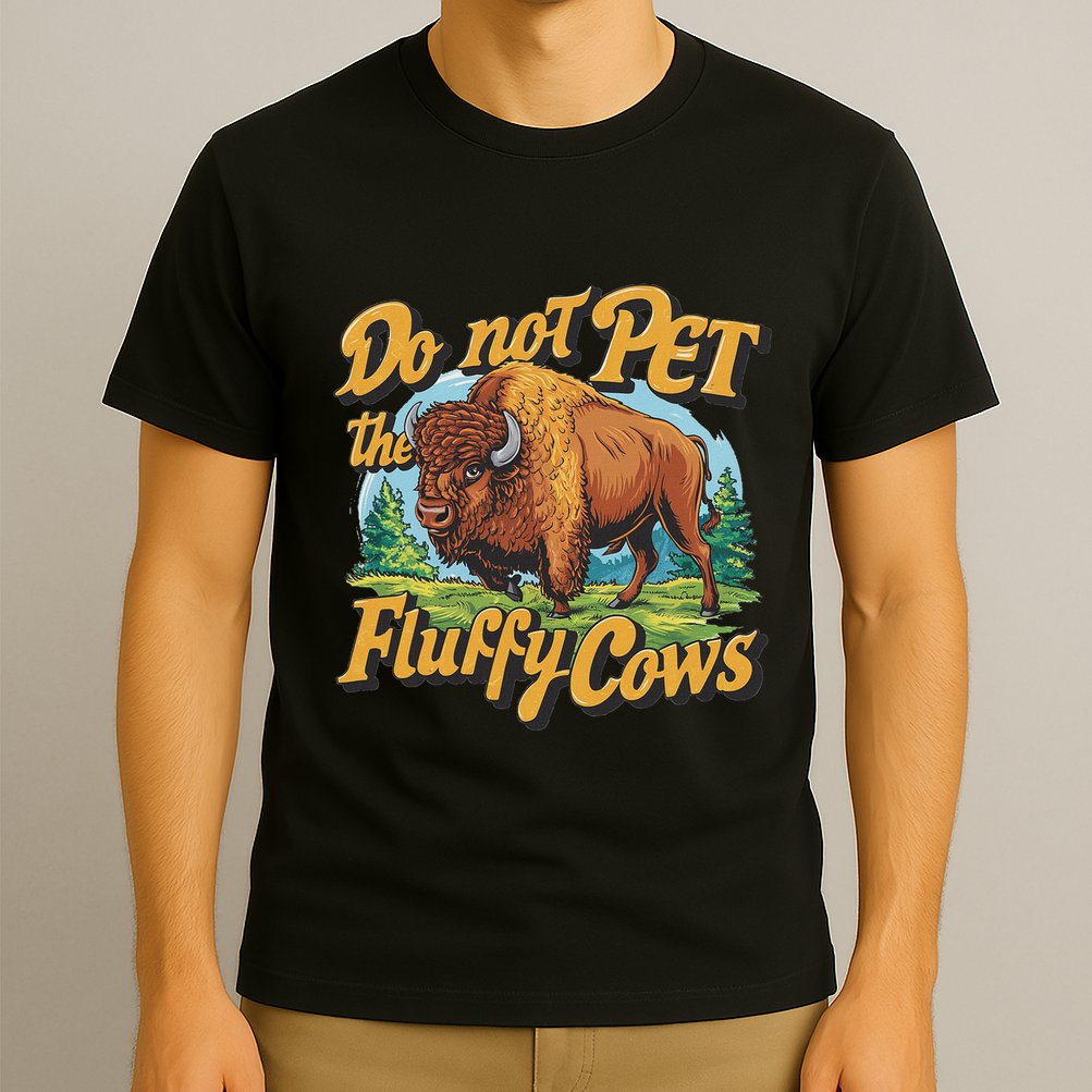 Do Not Pet The Fluffy Cows Bison Yellowstone National Park T-Shirt