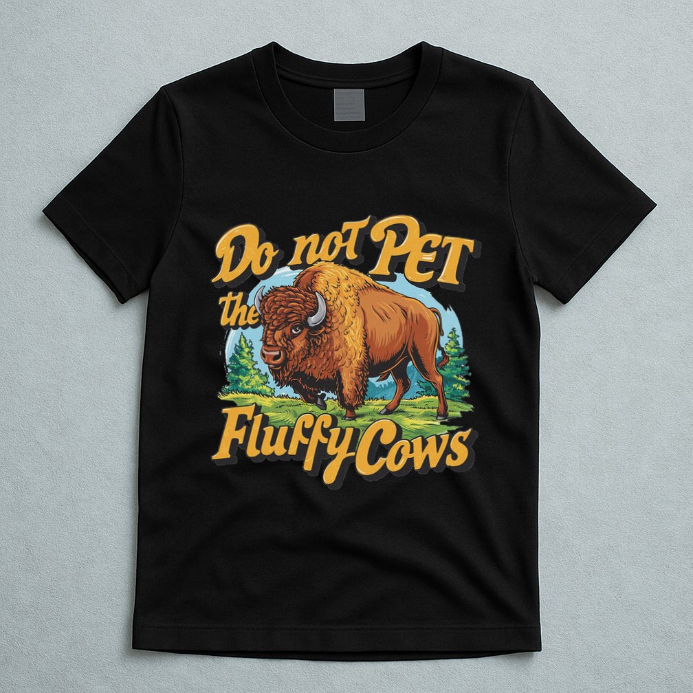 Do Not Pet The Fluffy Cows Bison Yellowstone National Park T-Shirt
