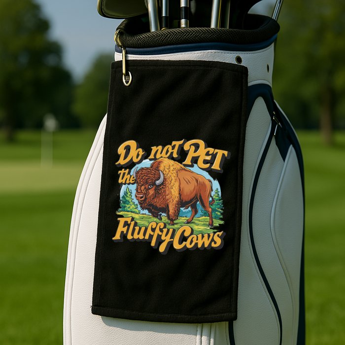 Do Not Pet The Fluffy Cows Bison Yellowstone National Park Golf Towel