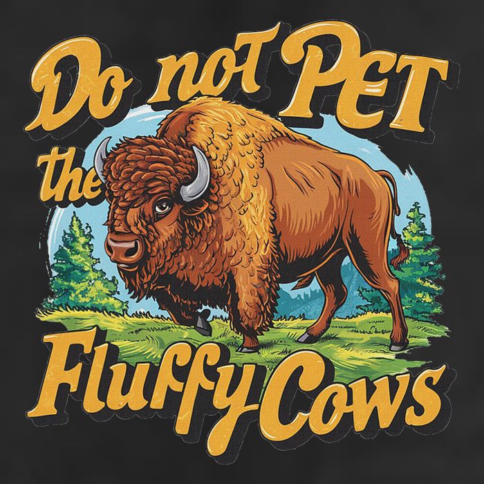 Do Not Pet The Fluffy Cows Bison Yellowstone National Park Golf Towel