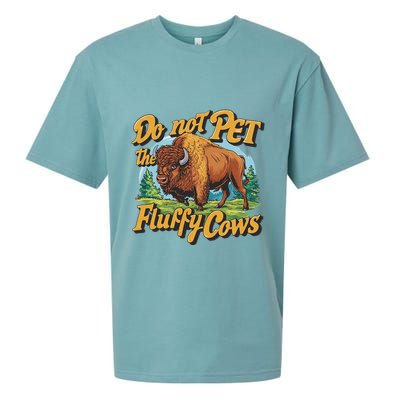Do Not Pet The Fluffy Cows Bison Yellowstone National Park Sueded Cloud Jersey T-Shirt