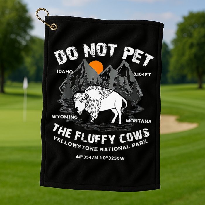 Do Not Pet Fluffy Cows Bison Yellowstone National Park Golf Towel