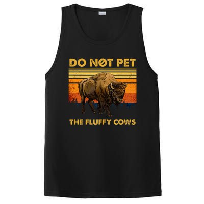 Do Not Pet The Fluffy Cows Funny Bison Buffalo PosiCharge Competitor Tank