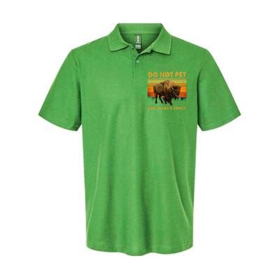 Do Not Pet The Fluffy Cows Funny Bison Buffalo Softstyle Adult Sport Polo