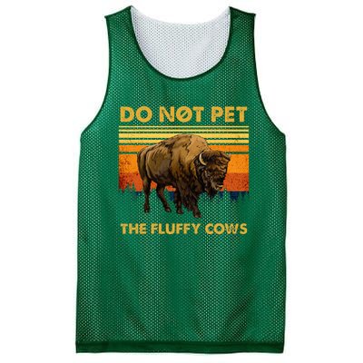 Do Not Pet The Fluffy Cows Funny Bison Buffalo Mesh Reversible Basketball Jersey Tank