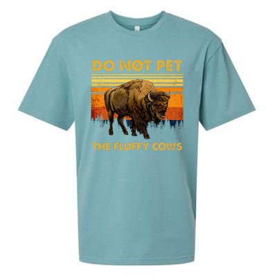 Do Not Pet The Fluffy Cows Funny Bison Buffalo Sueded Cloud Jersey T-Shirt