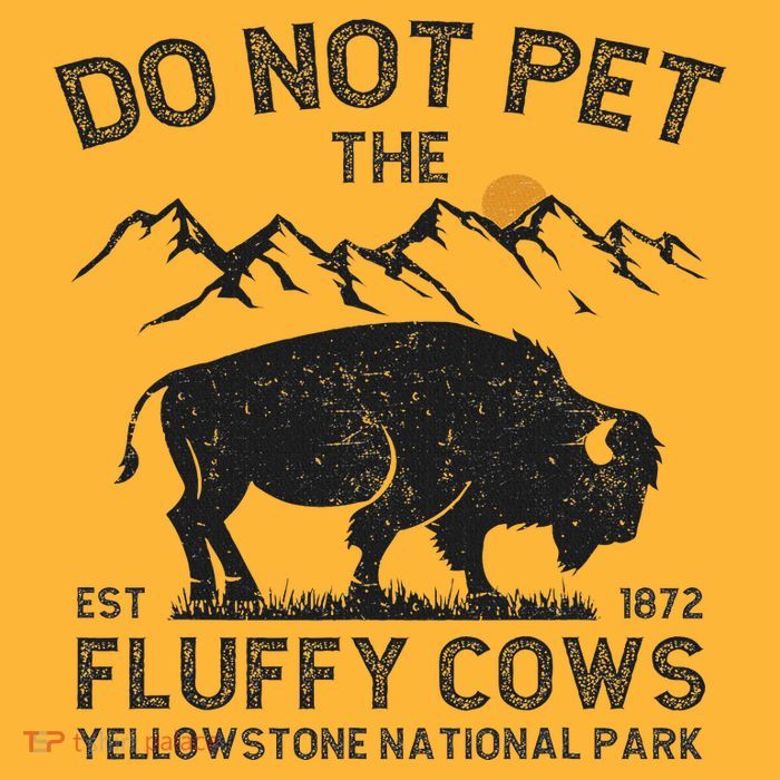 Do Not Pet The Fluffy Cows Yellowstone National Park Cows Sustainable Knit Beanie