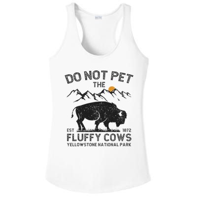 Do Not Pet The Fluffy Cows Yellowstone National Park Cows Ladies PosiCharge Competitor Racerback Tank