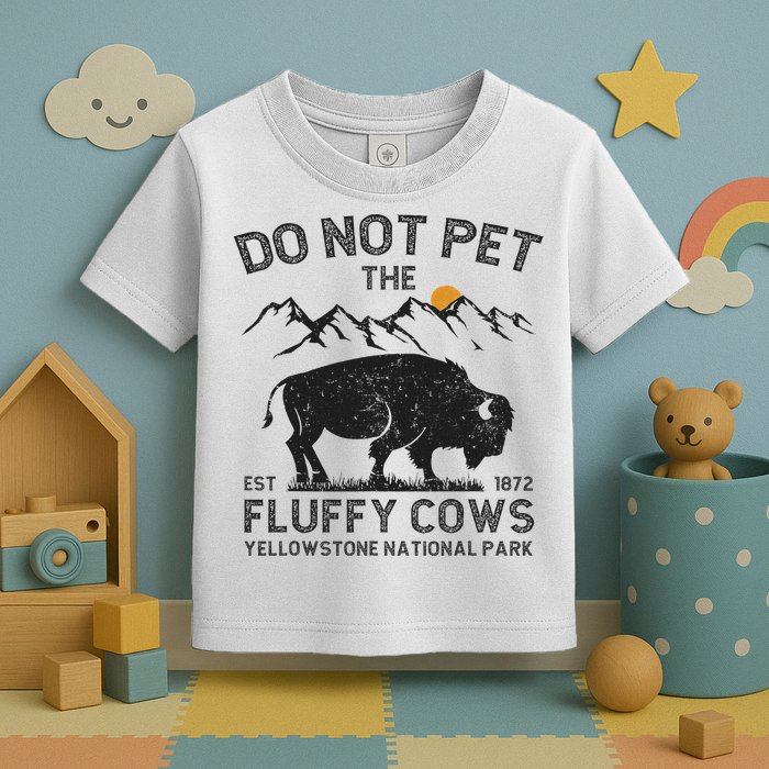 Do Not Pet The Fluffy Cows Yellowstone National Park Cows Toddler T-Shirt