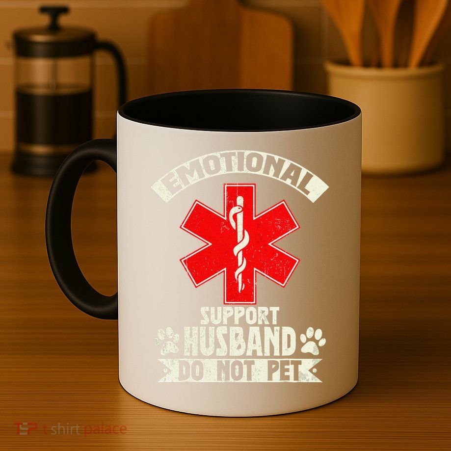 Do Not Pet Emotional Support Husband Funny Mug