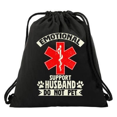 Do Not Pet Emotional Support Husband Funny Drawstring Bag